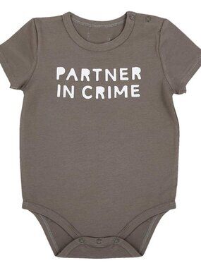 Stephan Baby : Baby Boy "Partner In Crime" One Piece Body Suit Size 6-12 M NEW
